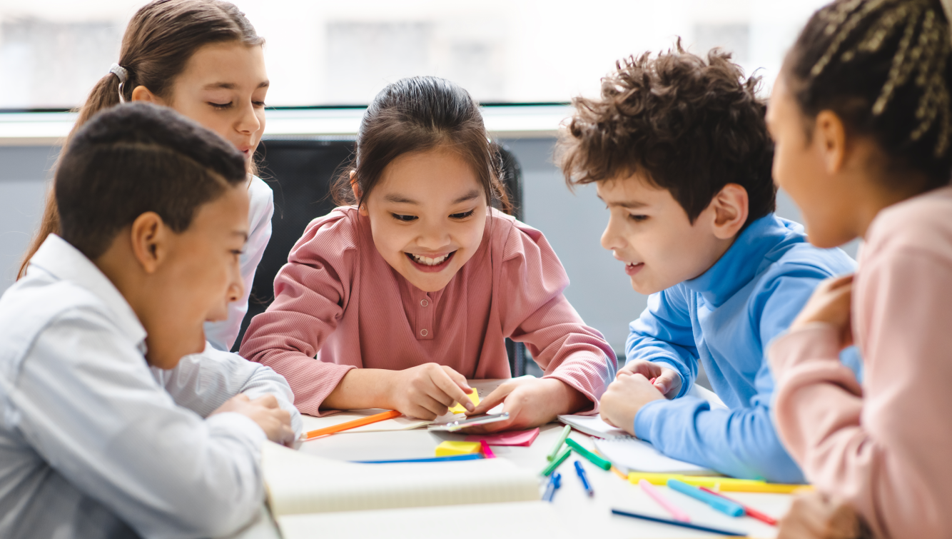 kids around a table