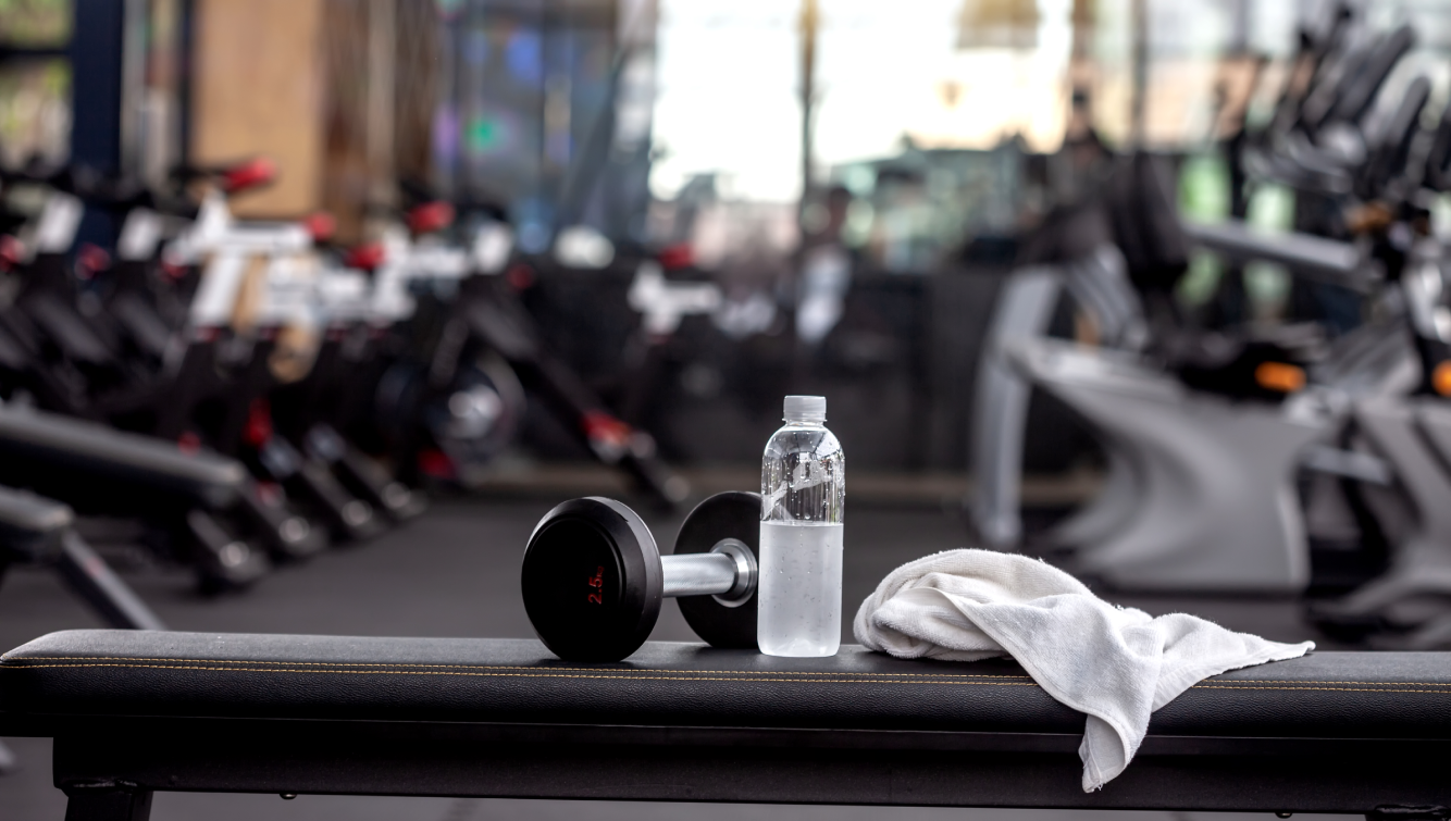 workout equipment in a gym