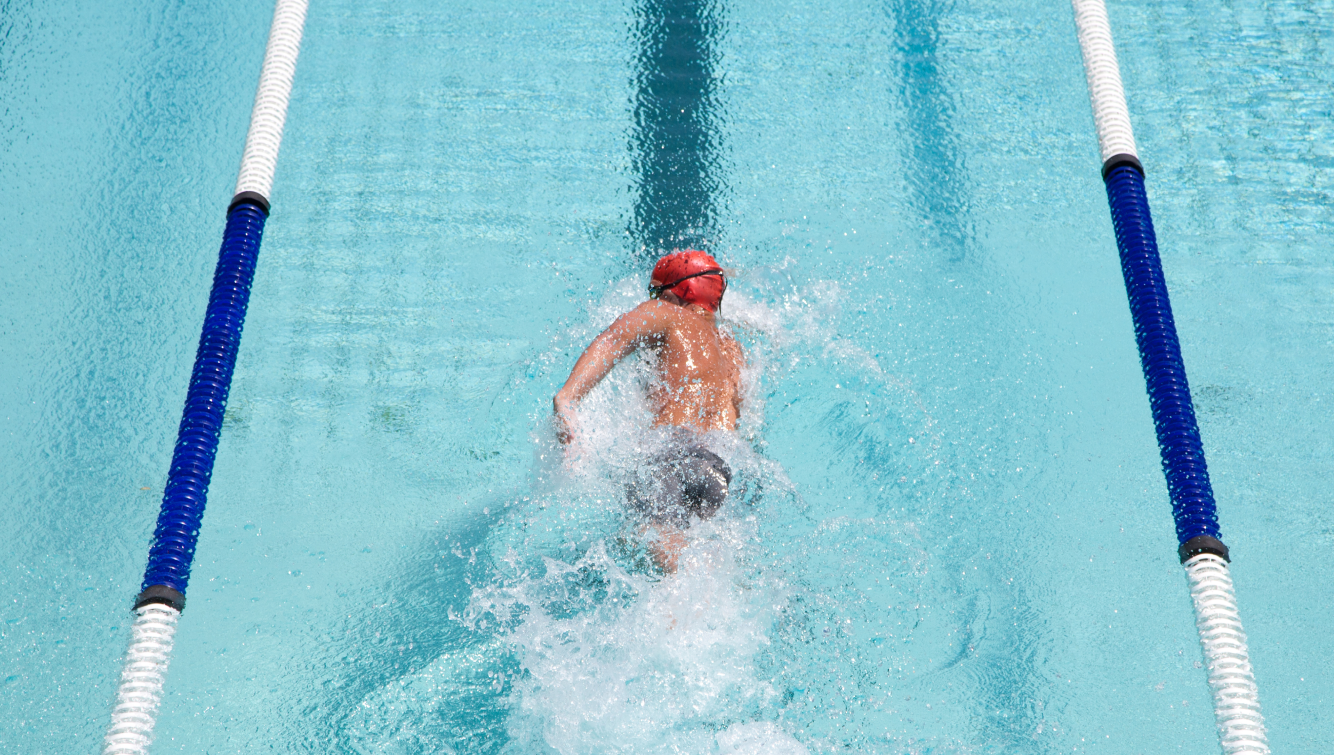 person lane swimming