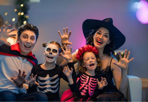 Famille déguisée pour Halloween