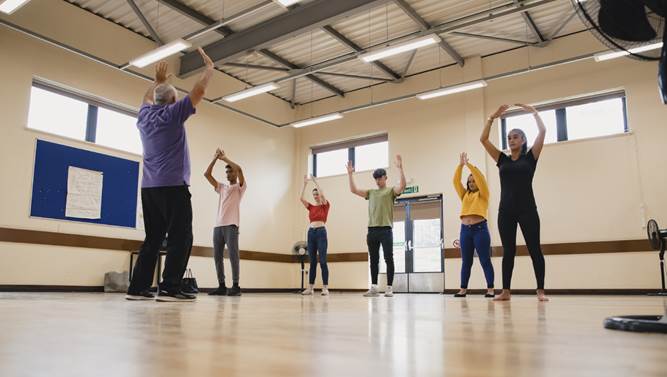 people stretching