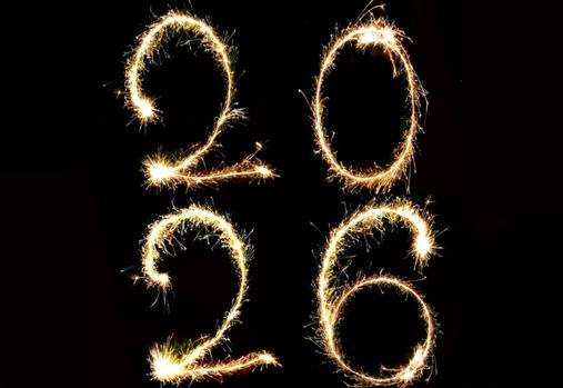 2026 écrit avec des cierges magiques 