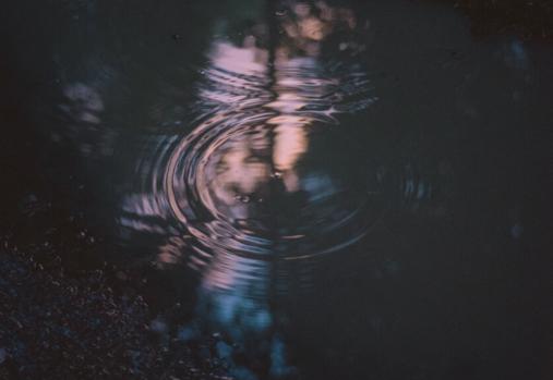 des ondulations dans une flaque