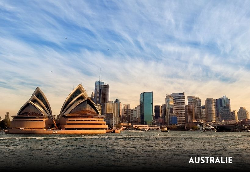 Vue de la ligne d'horizon de Sydney, Australie, depuis l'eau