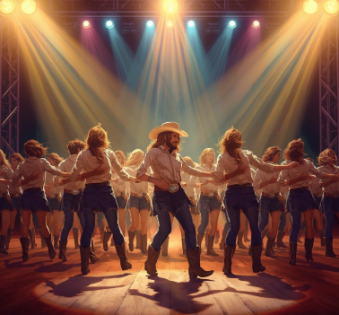 Un groupe de personnes fait de la danse en ligne