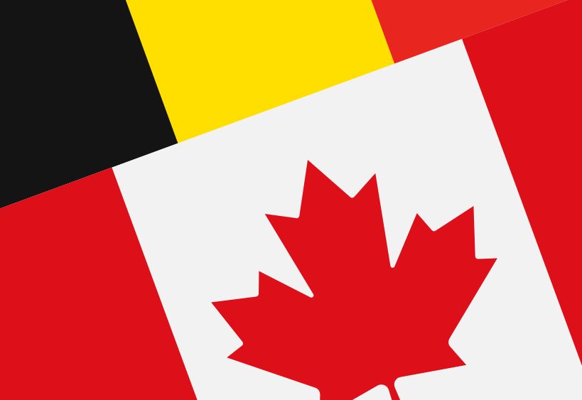 Drapeaux du Canada et de la Belgique