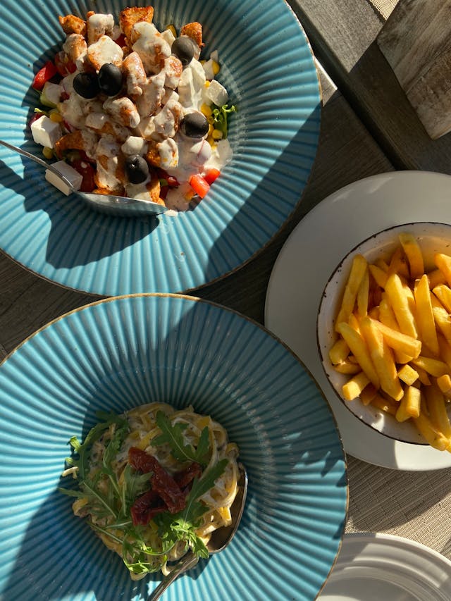 Une vue de dessus d'un délicieux repas