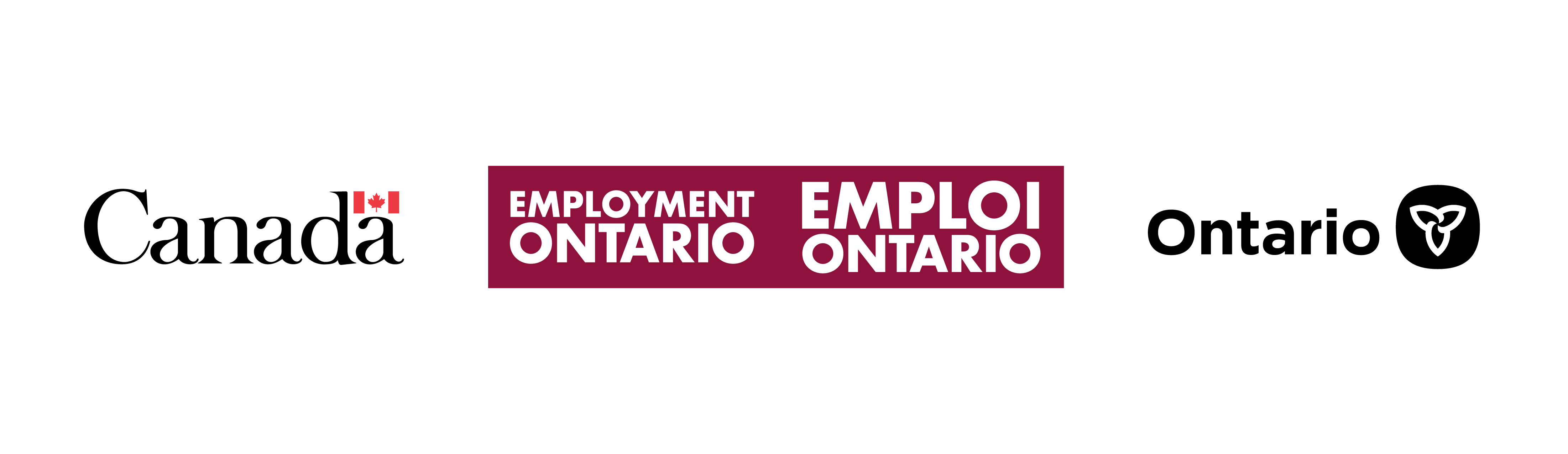 Logos of Employment Ontario, Federal Government and Provincial Government