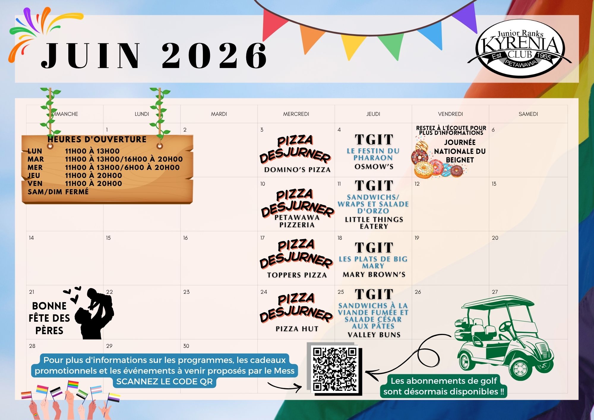 Calendrier de juin