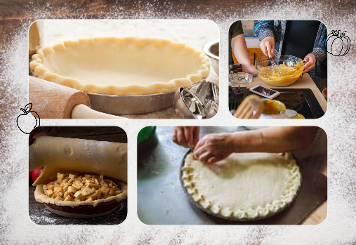 pâte à tarte, garniture pour tarte à la citrouille, tarte aux pommes et couvercle de tarte