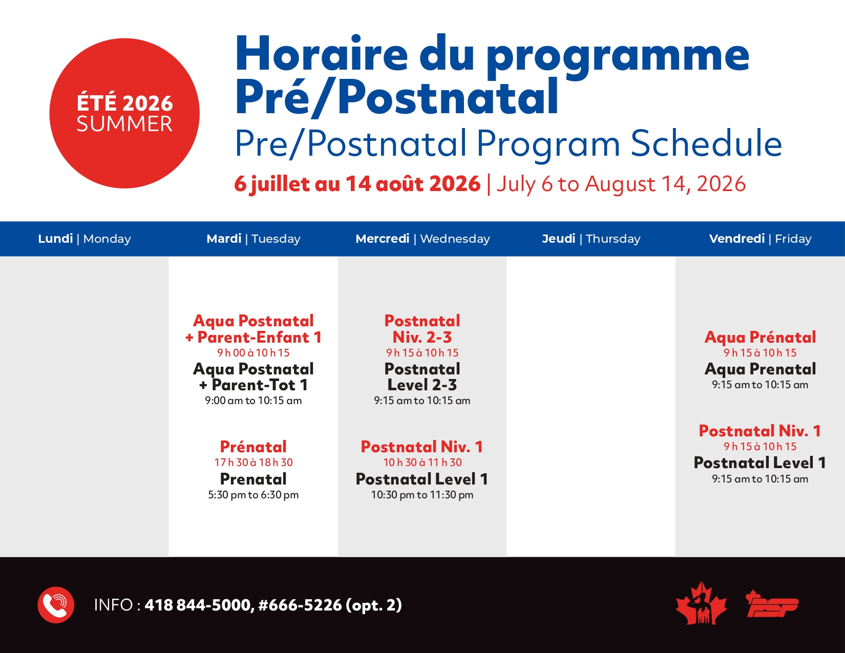 Pré et postnatal Valcartier