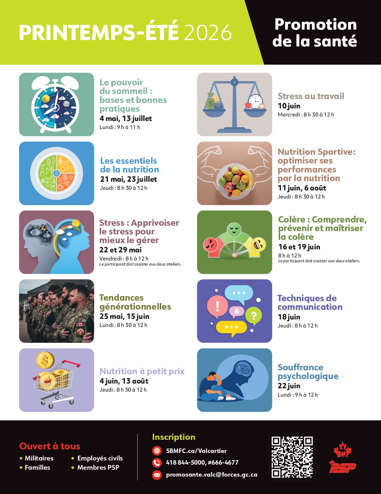 Programmation printemps-été Promotion de la santé