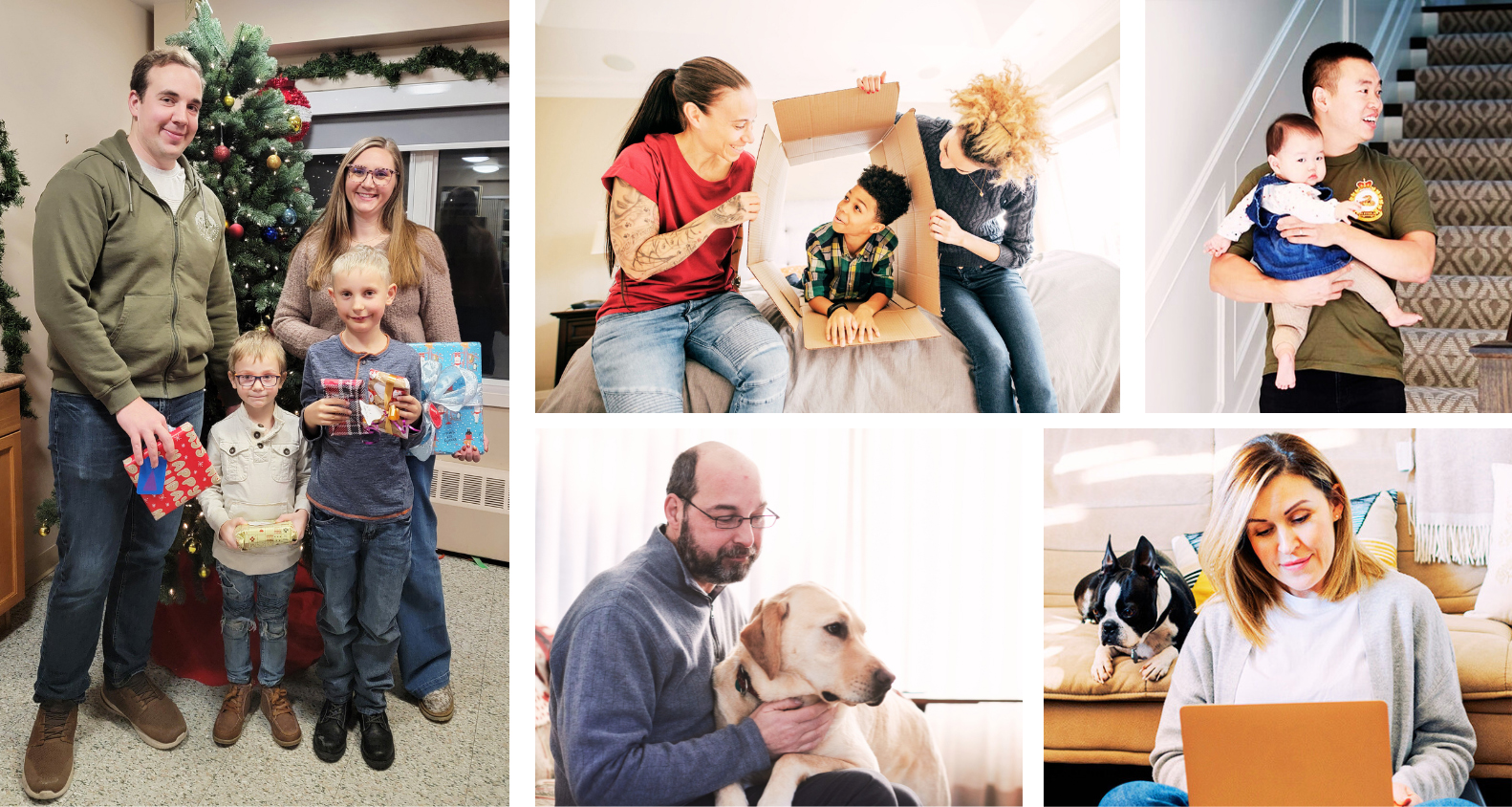 Un couple de militaires, souriant, prenant un café tout en regardant une tablette