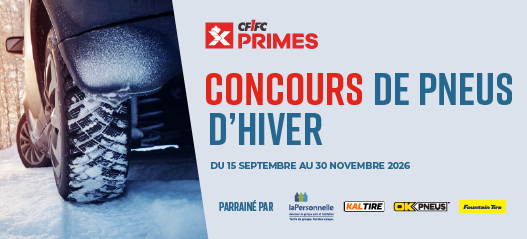 CANEX - concours de pneus d'hiver - photo d'un pneu de voiture dans la neige