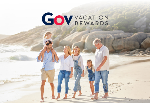 une famille à la plage, logo GVR