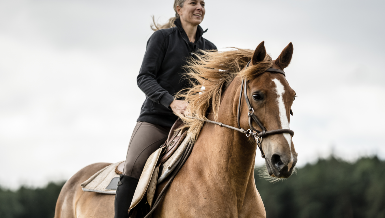 Woman riding horse