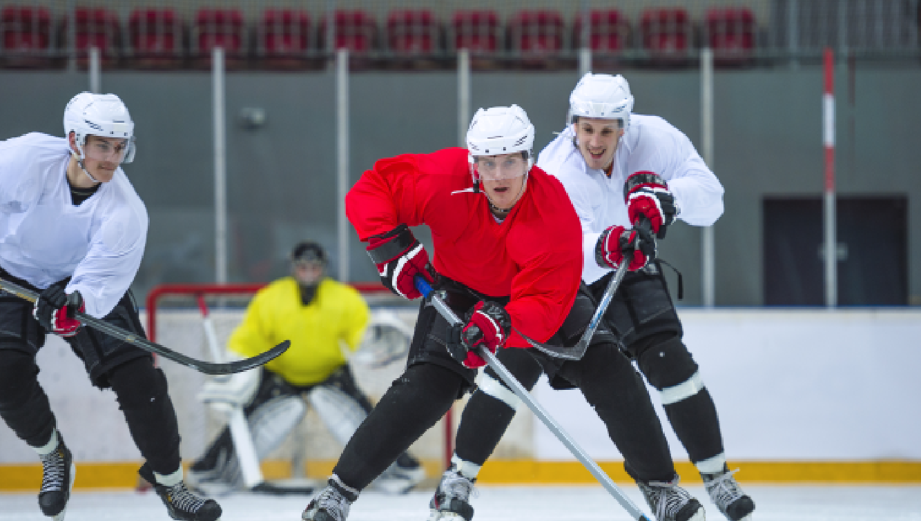 men playing hockey