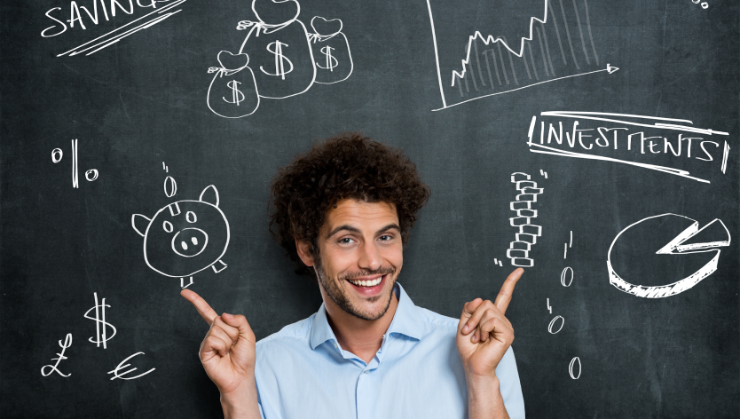 man in front of blackboard