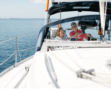 man and women on boat