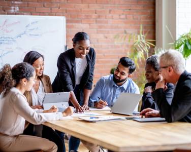 diverse people smiling
