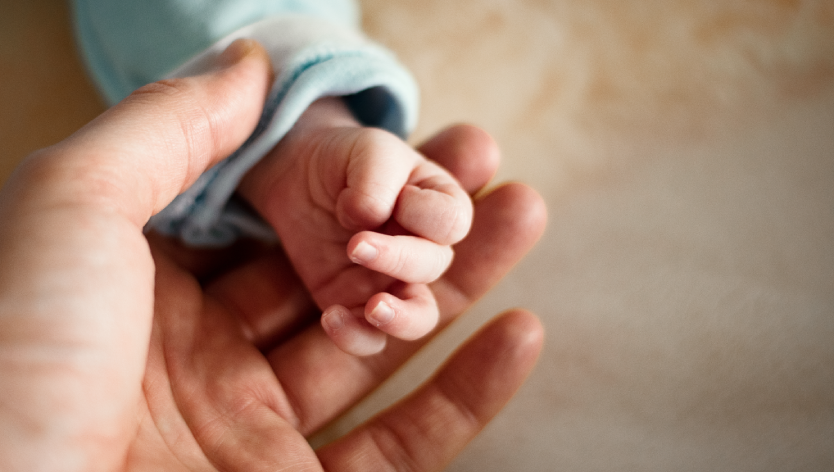 Mains de parents et bébé 