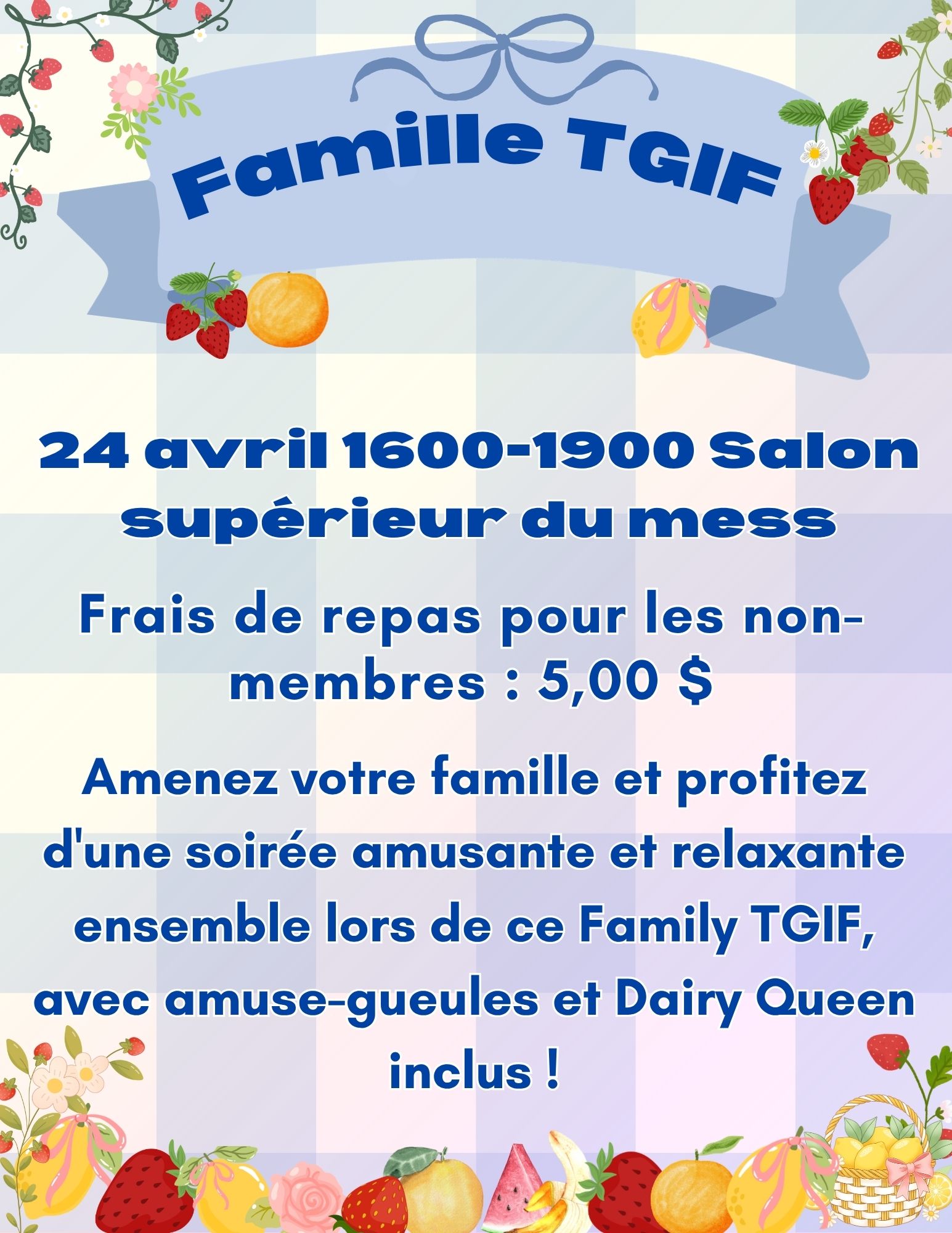 Affiche pour les informations familiales du vendredi soir