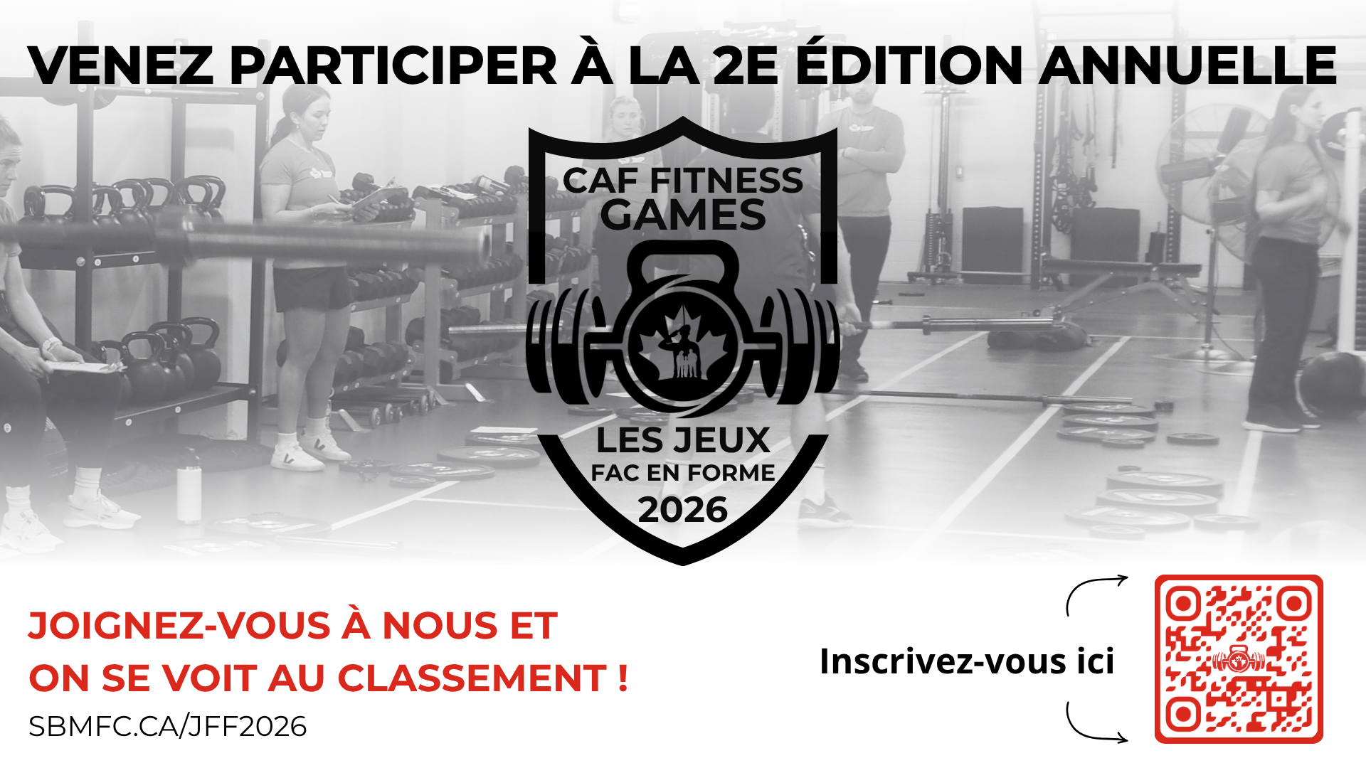 Visuel promotionnel des Jeux FAC en forme avec invitation à s’inscrire au défi