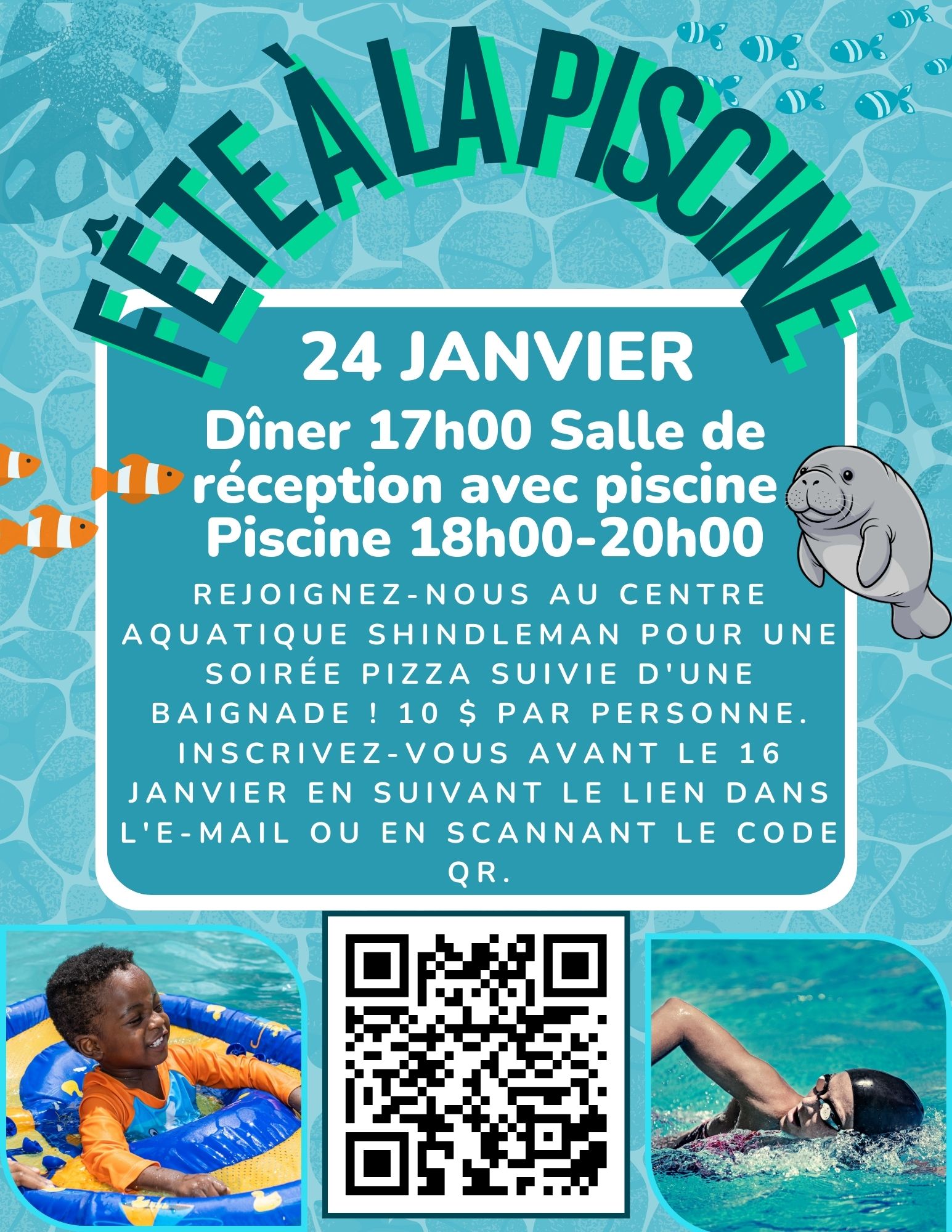  Informations sur les personnes nageant et les fêtes