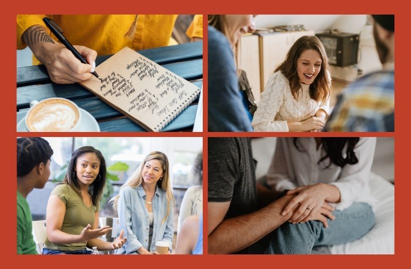 adultes qui communiquent et interagissent