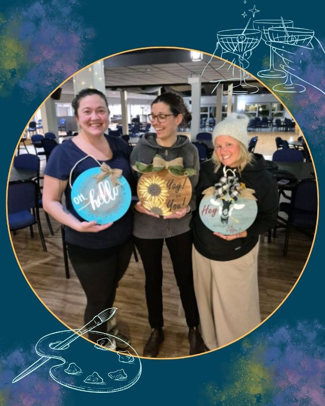 3 women holding signs