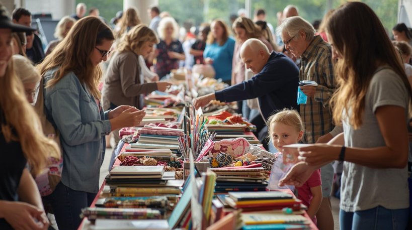 Personnes qui échange des items