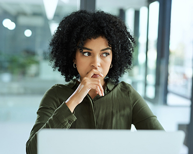 woman at a laptop